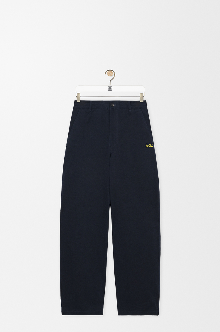 LOEWE Pantalón en algodón Azul Marino Oscuro